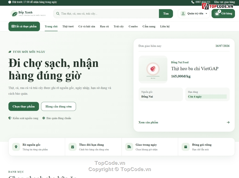Web ẩm thực,bán thực phẩm,thực phẩm sạch